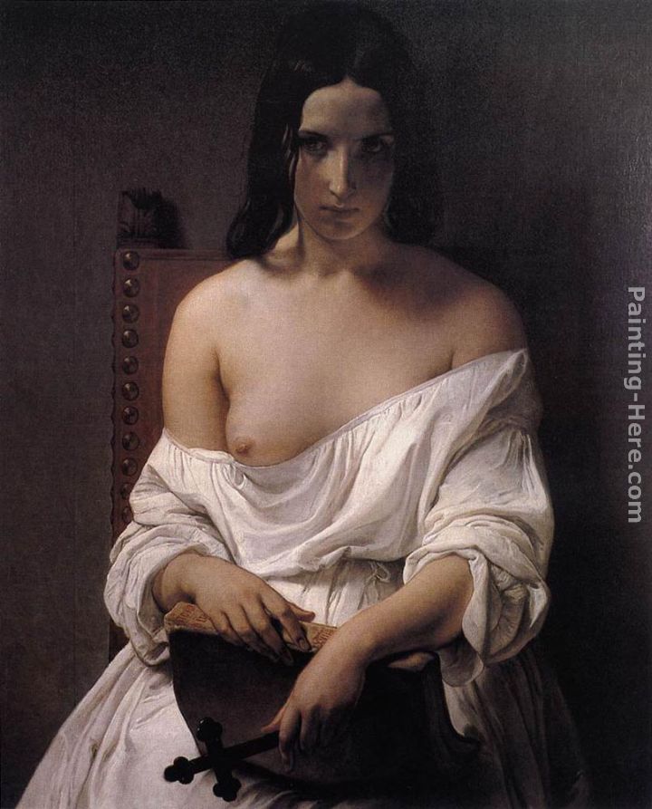 Meditation on the History of Italy painting - Francesco Hayez Meditation on the History of Italy art painting